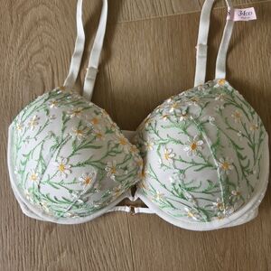 Victoria's Secret Cream and Green Floral Bra
